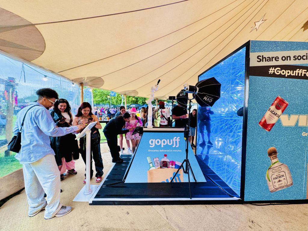 Glambot camera being used outside for brand activation